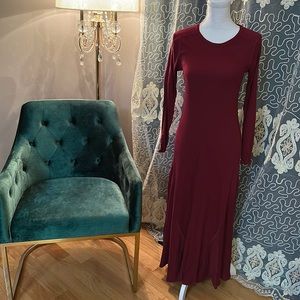 G.H.Bass & Co. ankle length full sleeves holiday dress - berry red